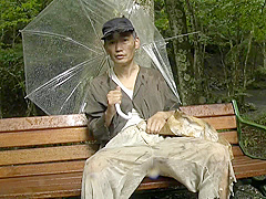 03I1223-- in the raining woods moans on workers' cocks