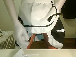 A GOOD CROSSDRESS MAID NEVER WASTE A SINGLE DROP