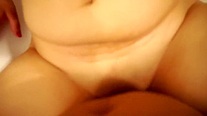 Accidental creampie after blowjob and bouncing on cock with soapy pawg