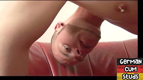 Amateur German stud assfucked by pierced cock BF in jeans