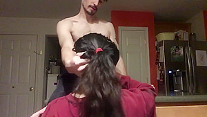 Amateur MILF Arab slobbers on FAT COCK for a midnight snack
