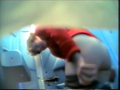 Amateur fem is pissing and then putting pantyhose on