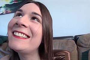 Amateur trans chick tugging on her cock