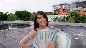 American student 18+ sucks on the roof top pov