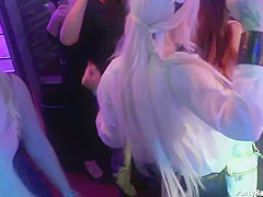 Aroused girls are partying and looking for guys in the club, who would fuck them without questions