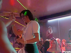 Aroused girls are partying and looking for guys in the club, who would fuck them without questions