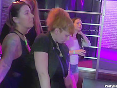Aroused girls are partying and looking for guys in the club, who would fuck them without questions