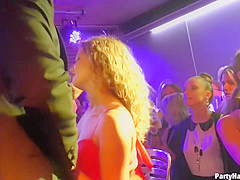 Aroused girls are partying and looking for guys in the club, who would fuck them without questions