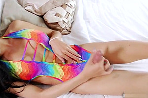 Asian TS Koko T masturbates her shecock
