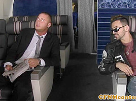 Assfucked CFNM stewardess joins mile high club