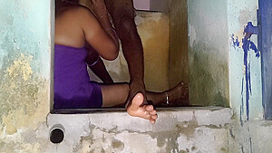 Aunty Was Washing Her Clothes In The Bathroom For Bath I Stroked Her Gently And Had Sex With Her