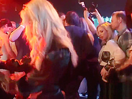 Awesome lesbians gets wild in a club