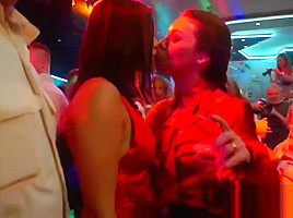 Awesome lesbians gets wild in a club