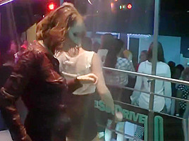 Awesome lesbians gets wild in a club