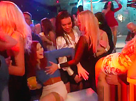 Awesome lesbians gets wild in a club