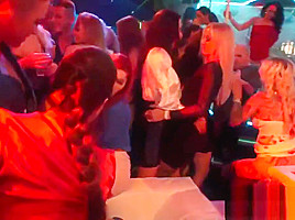 Awesome lesbians gets wild in a club