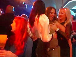 Awesome lesbians gets wild in a club