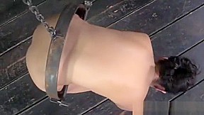 BDSM sub spanked while suspended