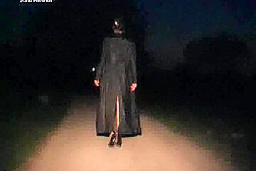 Babe strips & sucks in park at night