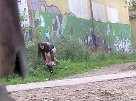 Babes peeing outdoor 4