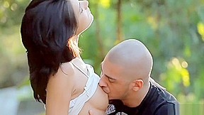 Bald Georgian forces young brunette cum powerful jet