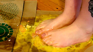Barefoot Raw Egg Crushing