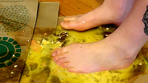 Barefoot Raw Egg Crushing