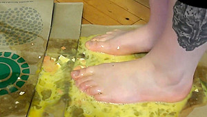 Barefoot Raw Egg Crushing