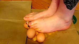 Barefoot Raw Egg Crushing
