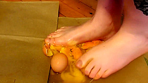 Barefoot Raw Egg Crushing
