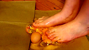 Barefoot Raw Egg Crushing