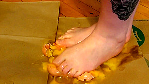 Barefoot Raw Egg Crushing