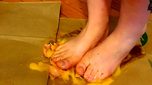 Barefoot Raw Egg Crushing