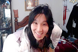 Beautiful Tits Asian Ladyboy Strokes Her Tiny Dick