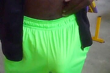 Big Black Step daddy At The Gym Shows Cock And Enjoys