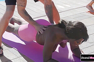 Big T And Ana Andrews In Ebony Ts And Bff Share A Guy