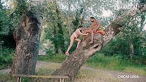 Big Tits Fucks On A Tree With Bbc
