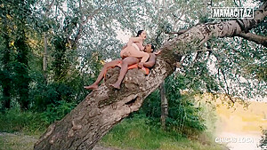 Big Tits Fucks On A Tree With Bbc
