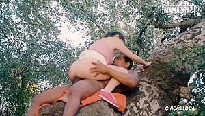 Big Tits Fucks On A Tree With Bbc