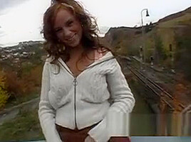 Big Titty Redhead Getting Finger Banged Outdoors In Public
