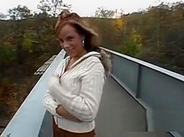 Big Titty Redhead Getting Finger Banged Outdoors In Public