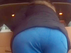 Big candid bbw mature ass in tight jeans