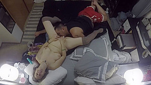 Big titted babe masturbates and orgasms in guys mouth