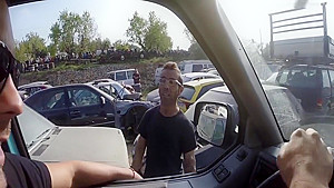 Bigtit Latina Publicly Doggystyled In Car Yard
