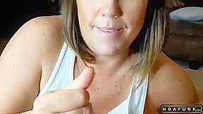 Bj And Cum In Mouth For Hot Brunette Milf