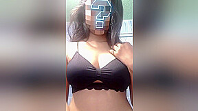 Black Bra And Black Panty Undressing In The Bathroom