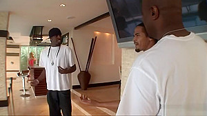 Black guys sets a crazy babes TV and her tight asshole