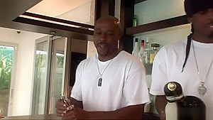 Black guys sets a crazy babes TV and her tight asshole