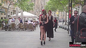 Blindfolded Latina babe serves as BDSM presentation