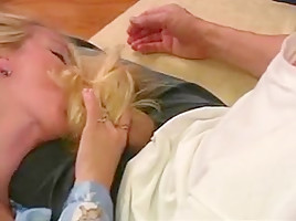 Blonde Hair Job On Sofa